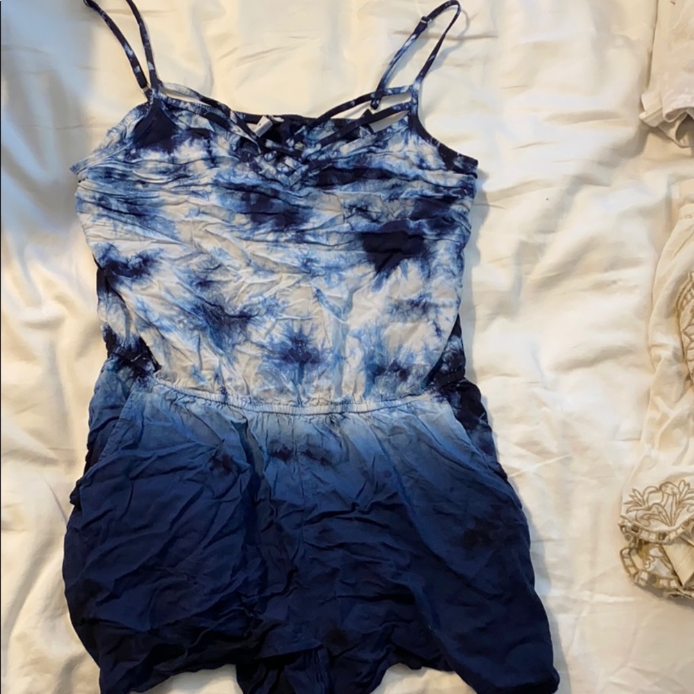 Blue tie dye romper